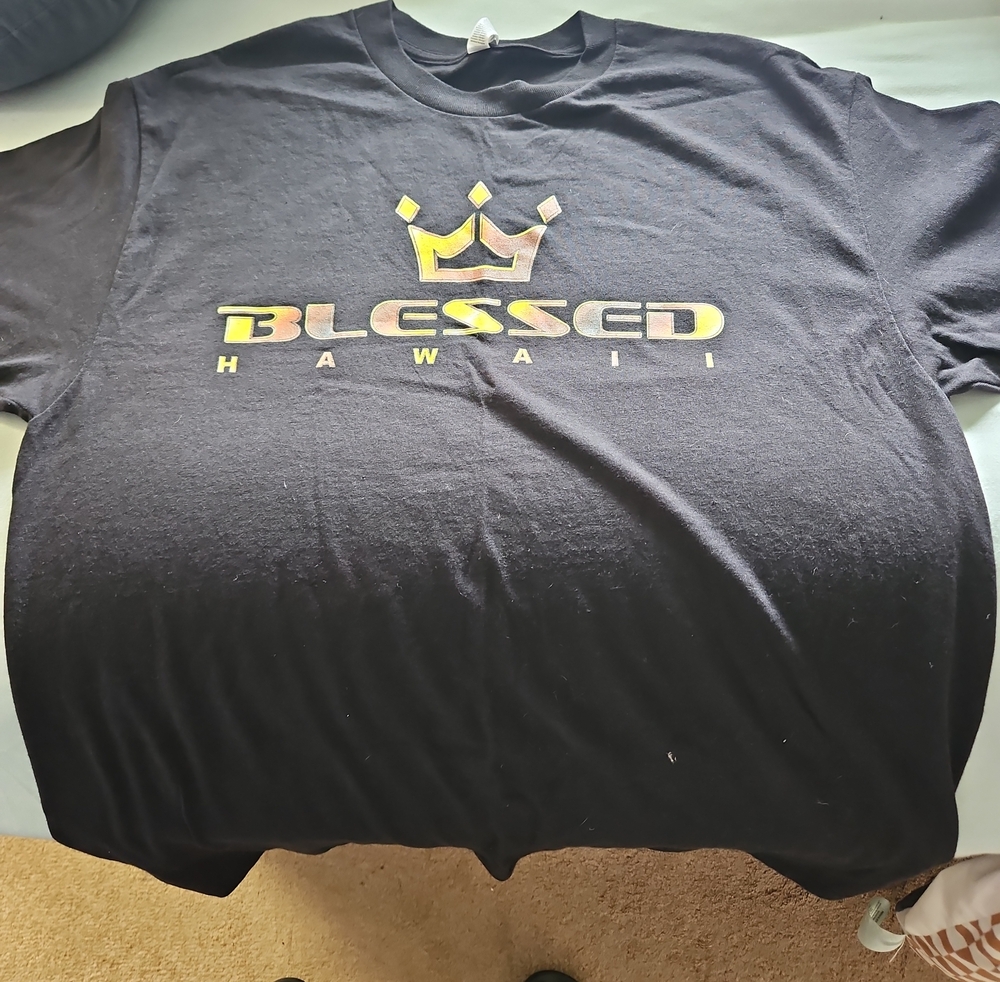Black BLESSED T Shirt HAWAII